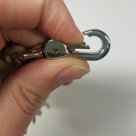 Beige Suede Fringe Studded Keychain Clip - Picture 5 of 7